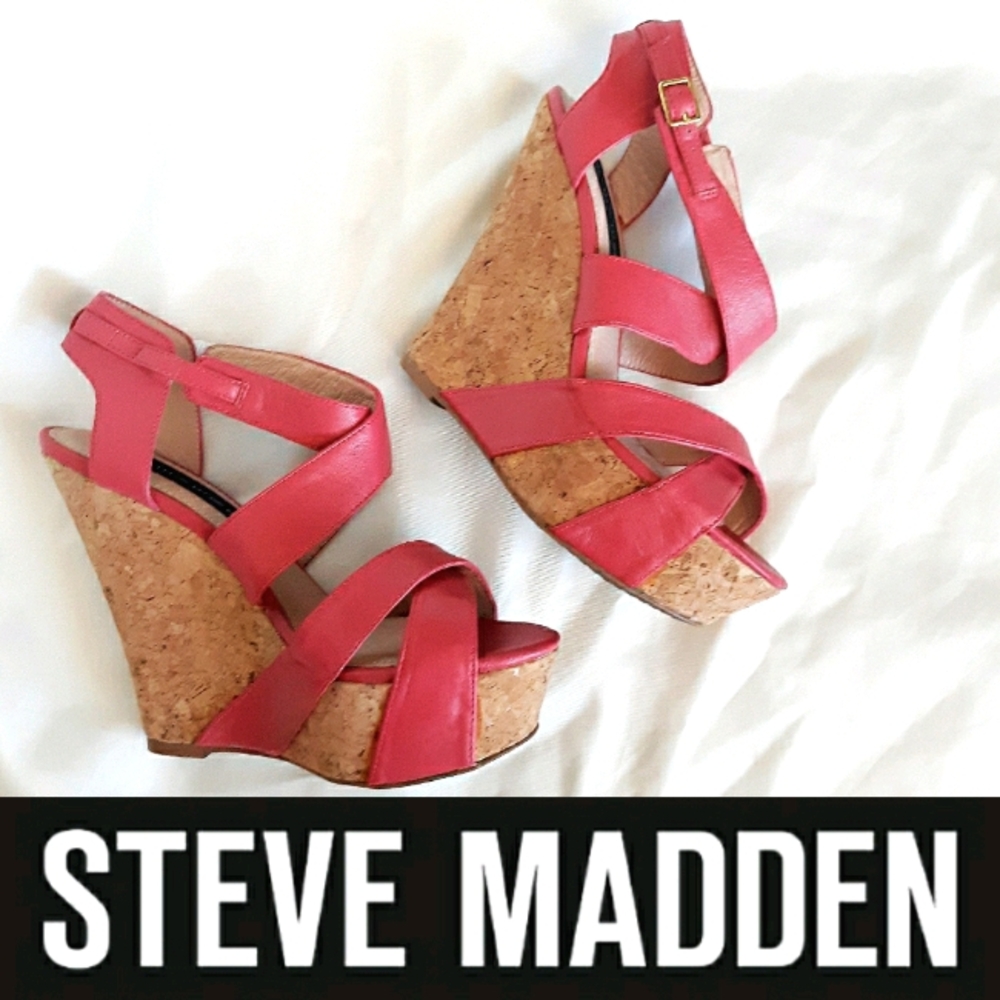 Steven By Steve Madden Pink Wedged Sandals